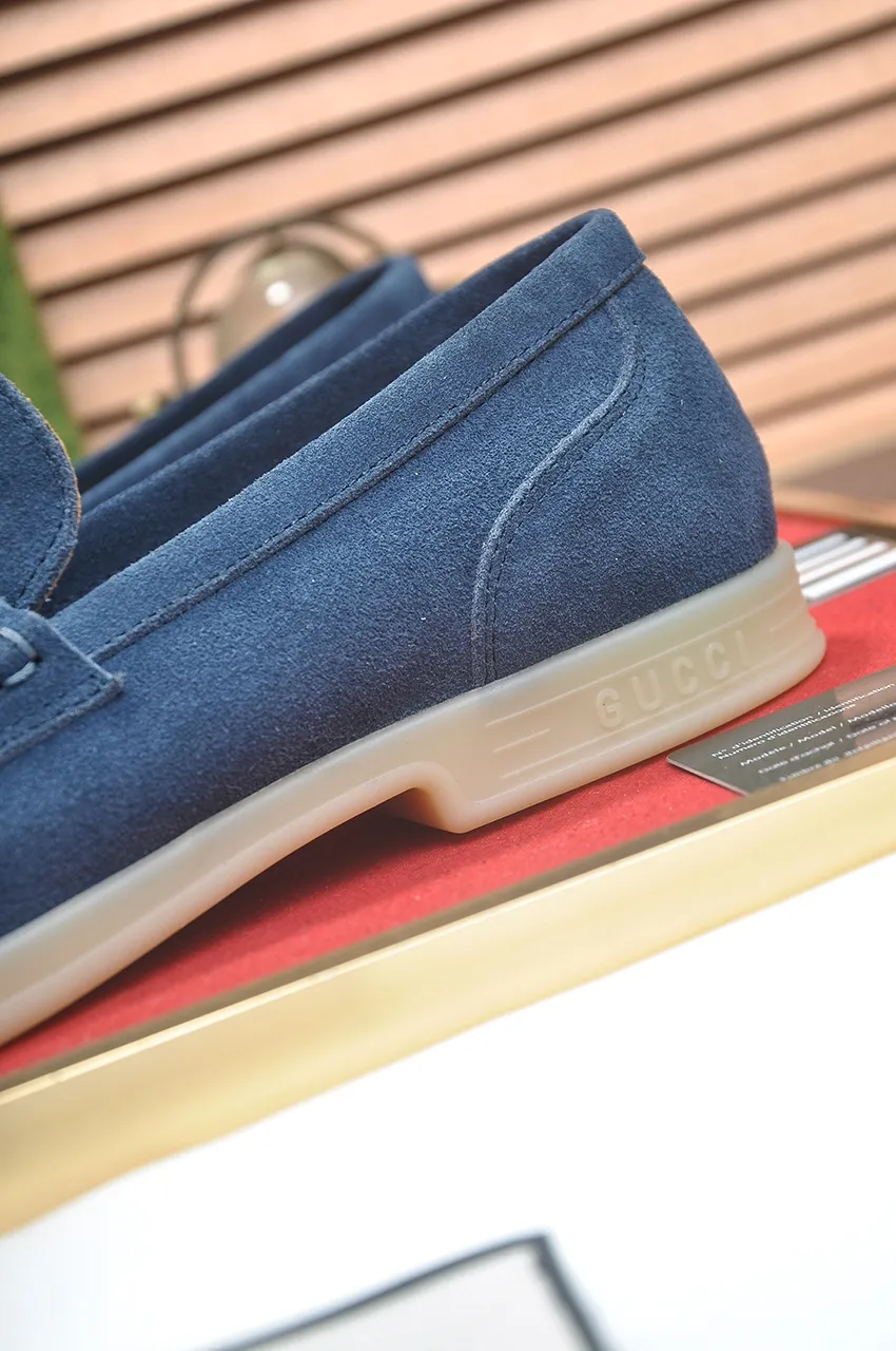 Men's shoes 💰440💶【GUCCI】 (High-end Niuli) New 🍀Gucci* - top version Gucci classic casual leather shoes! It is made of imported original cowhide and has a comfortable first layer of cowhide lining! Original wear-resistant rubber outsole! High quality products! Code number 38-44!
